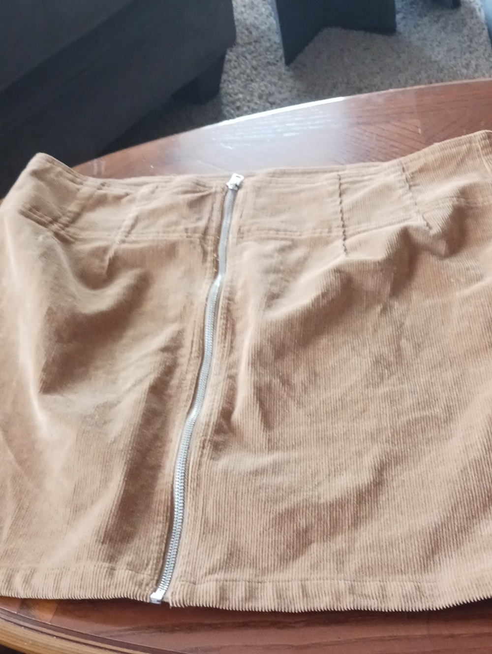 Wild Fable Corduroy Skirt Tan with Front Zip
